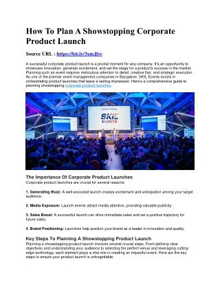 How To Plan A Showstopping Corporate Product Launch