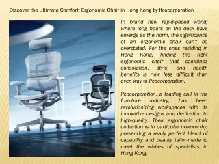 Ergonomic Chair in Hong Kong