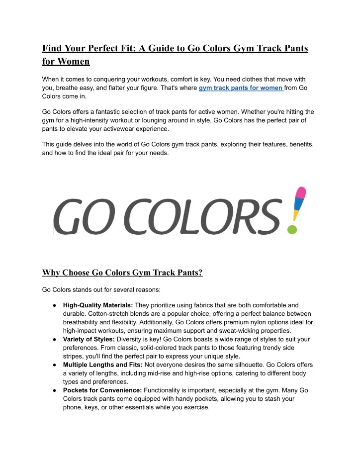 find your perfect fit a guide to go colors