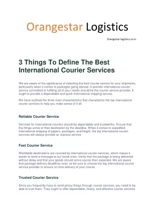 orangestar logistics