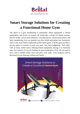 Smart Storage Solutions for Creating a Functional Home Gym