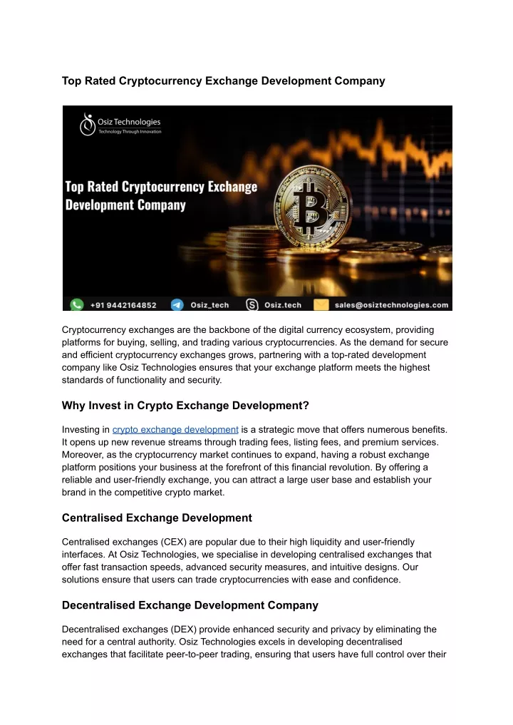 top rated cryptocurrency exchange development