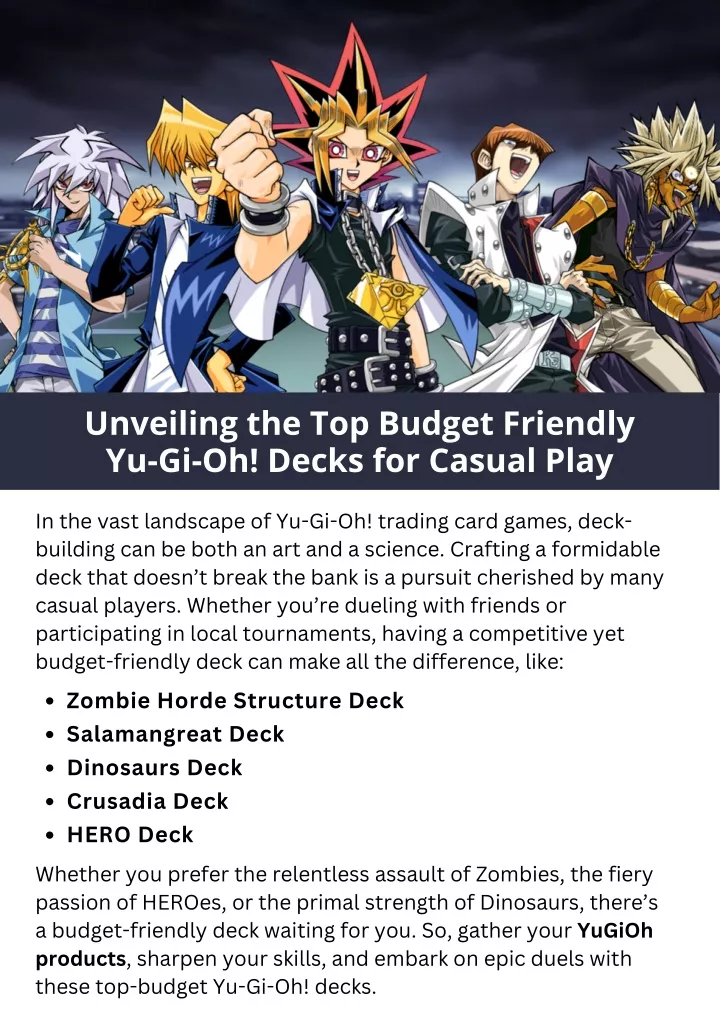 unveiling the top budget friendly yu gi oh decks