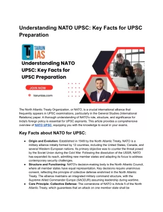 Understanding NATO UPSC_ Key Facts for UPSC Preparation_