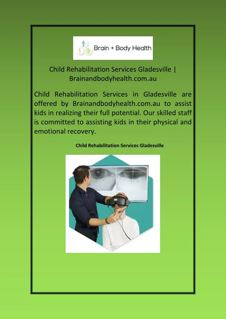 child rehabilitation services gladesville