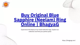 Buy Original Blue Sapphire (Neelam) Ring Online  BhagyaG