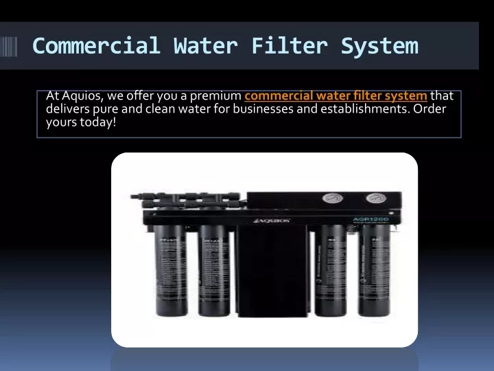 commercial water filter system