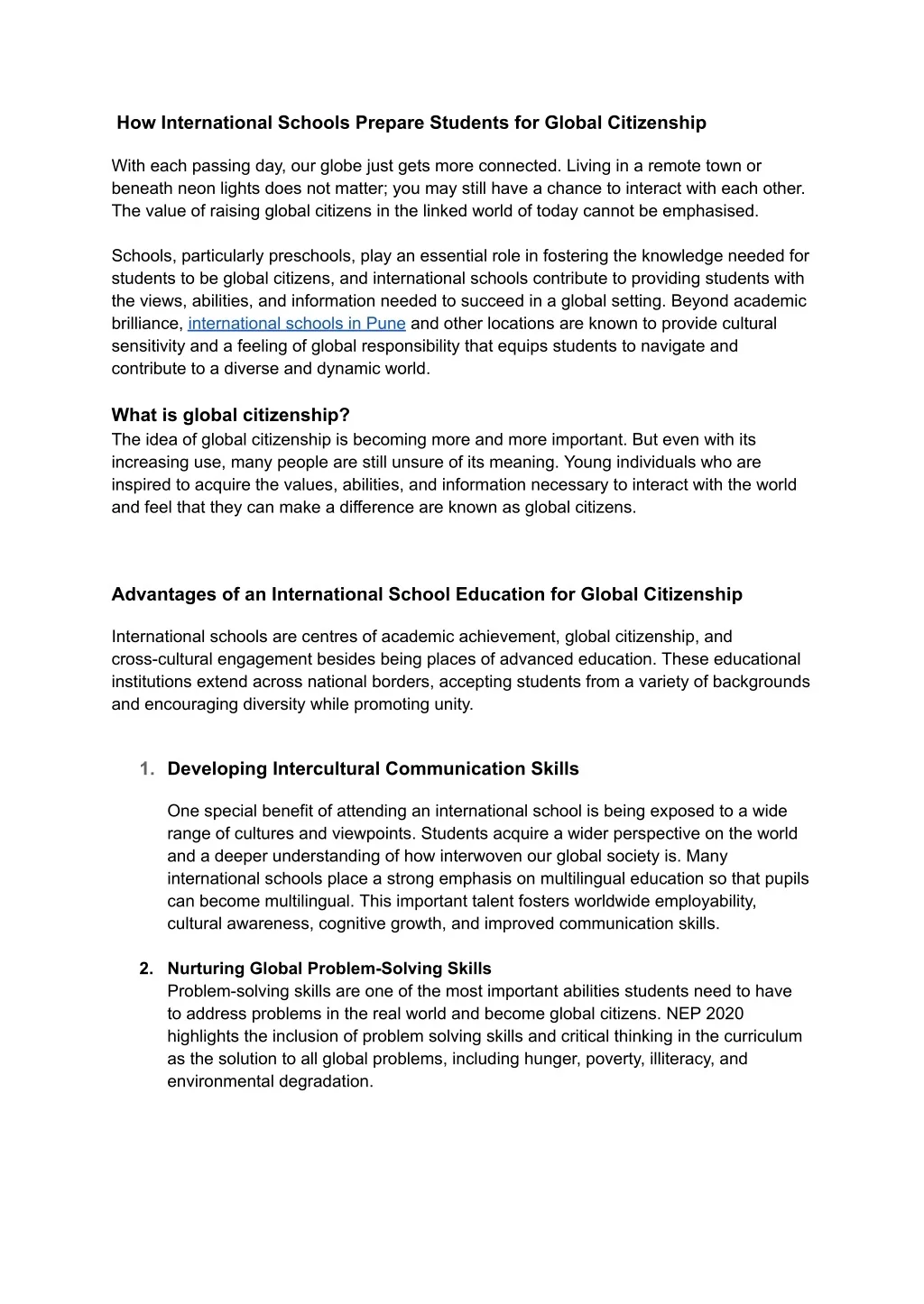 PPT - How International Schools Prepare Students for Global Citizenship ...