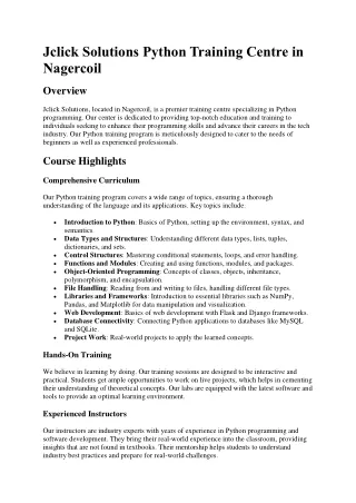 jclick solutions python training centre