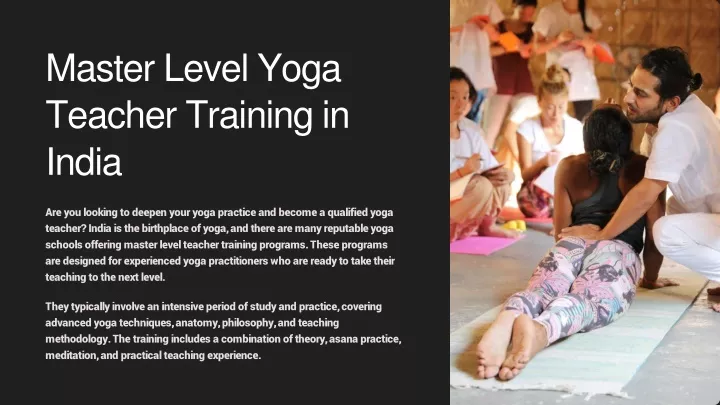 master level yoga teacher training in india