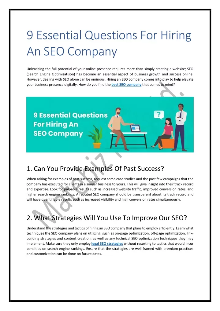 9 essential questions for hiring an seo company