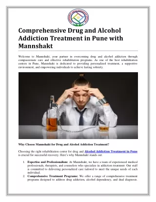 Best Rehabilitation Center in Pune for Drug and Alcohol Addiction