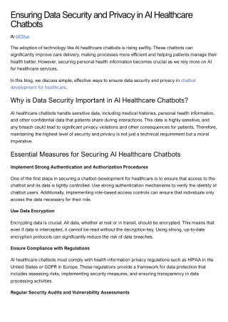 Data Security and Privacy in AI Healthcare Chatbots