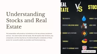 understanding stocks and real estate