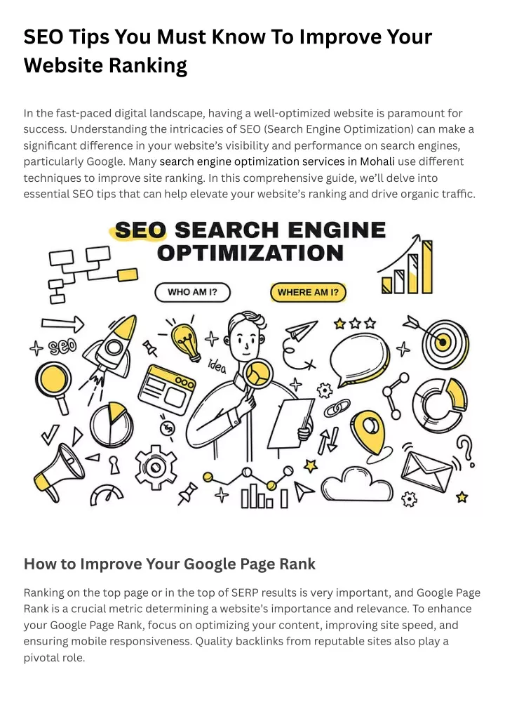 seo tips you must know to improve your website