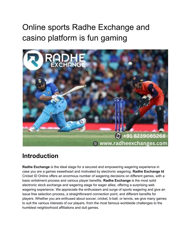 online sports radhe exchange and casino platform