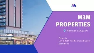 M3M Properties manesar Gurgaon E  Brochure