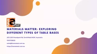 Materials Matter: Exploring Different Types of Table Bases