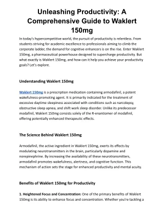 Unleashing Productivity_ A Comprehensive Guide to Waklert 150mg