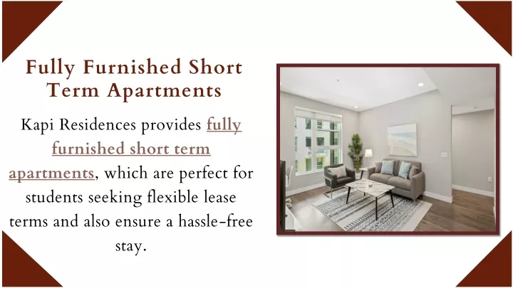 fully furnished short term apartments