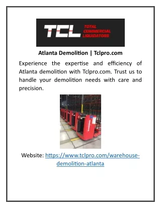 Atlanta Demolition | Tclpro.com