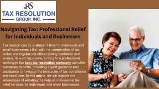 navigating tax professional relief