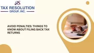 avoid penalties things to know about filing back