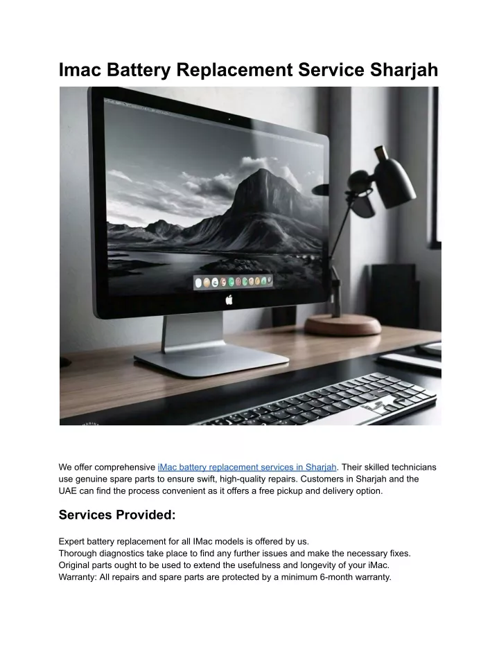 imac battery replacement service sharjah