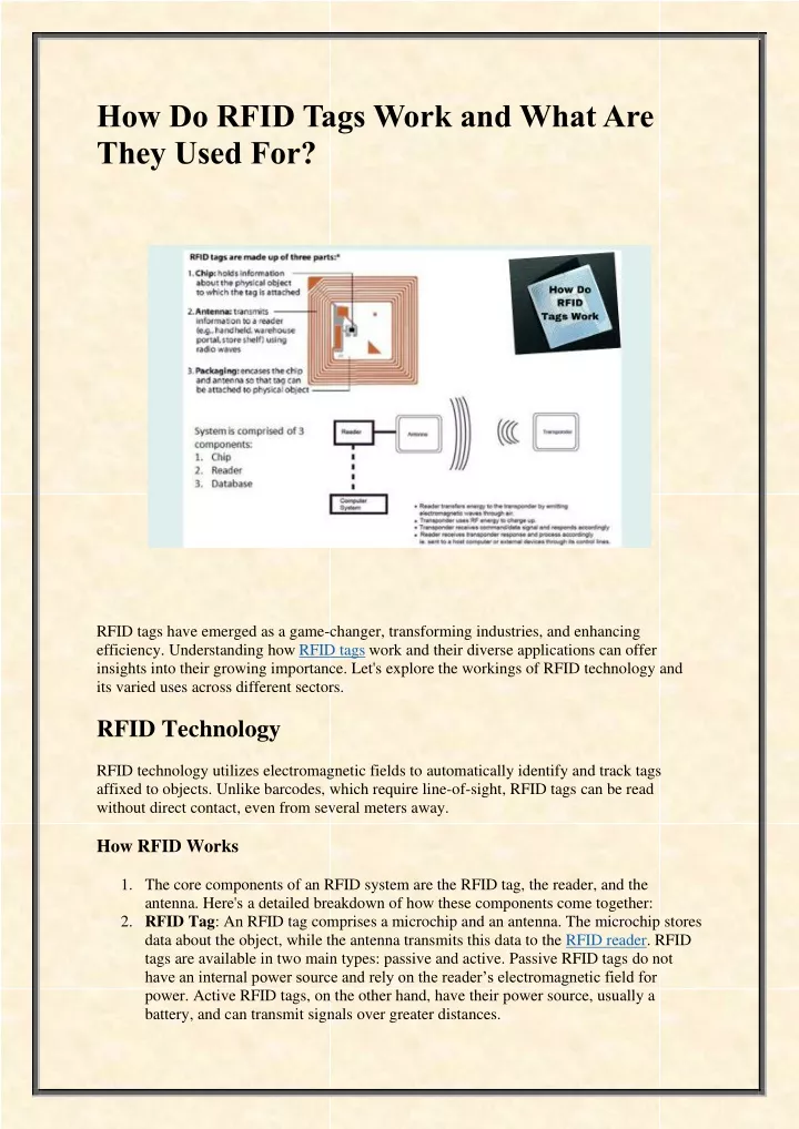 how do rfid tags work and what are they used for