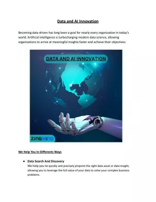 Data and AI Innovation