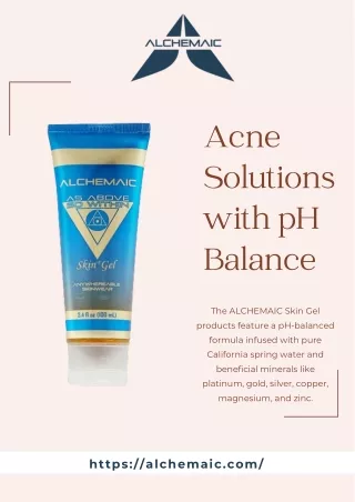 Acne solutions with pH balance at Alchemaic