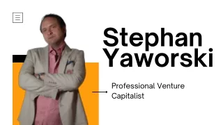 Best Venture Capitalist of Ontario, Canada - Stephan Yaworski