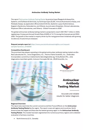 Antinuclear Antibody Testing Market Share, Trends and Growth