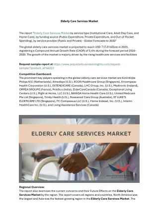 Elderly Care Services Market Outlook and Growth Analysis 2024