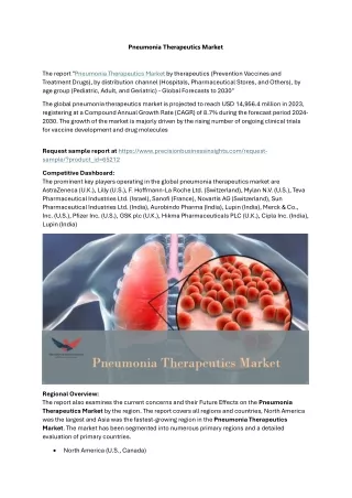 Pneumonia Therapeutics Market Size, Share, Trends 2024