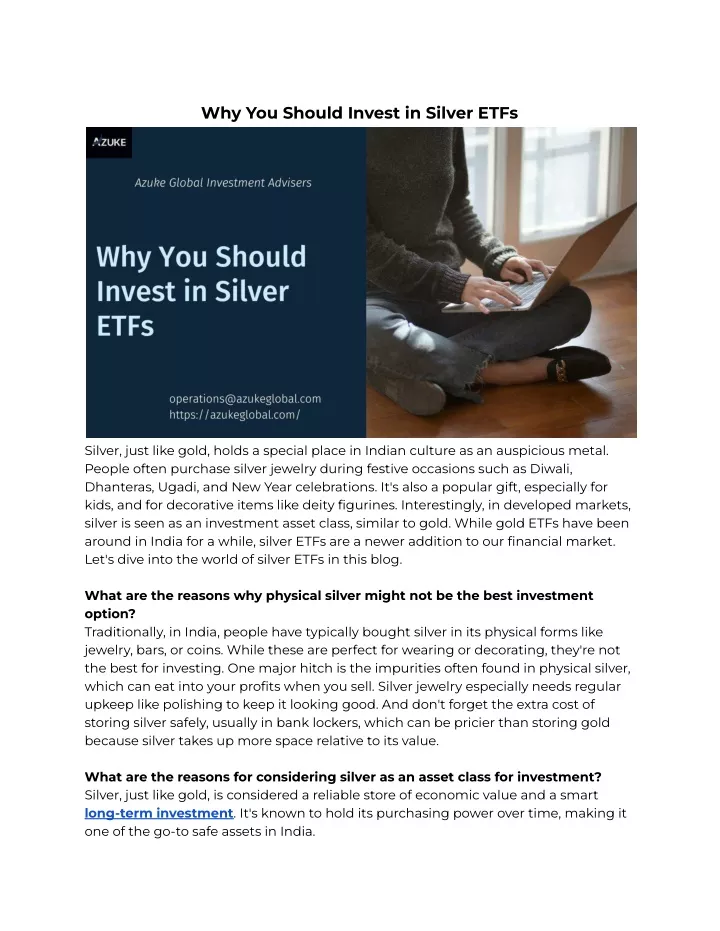 why you should invest in silver etfs