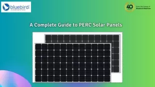 What are PERC Solar Panels?