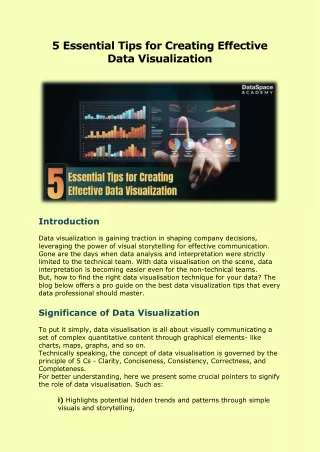 5 Essential Tips for Creating Effective Data Visualization