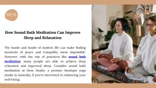 How Sound Bath Meditation Can Improve Sleep and Relaxation