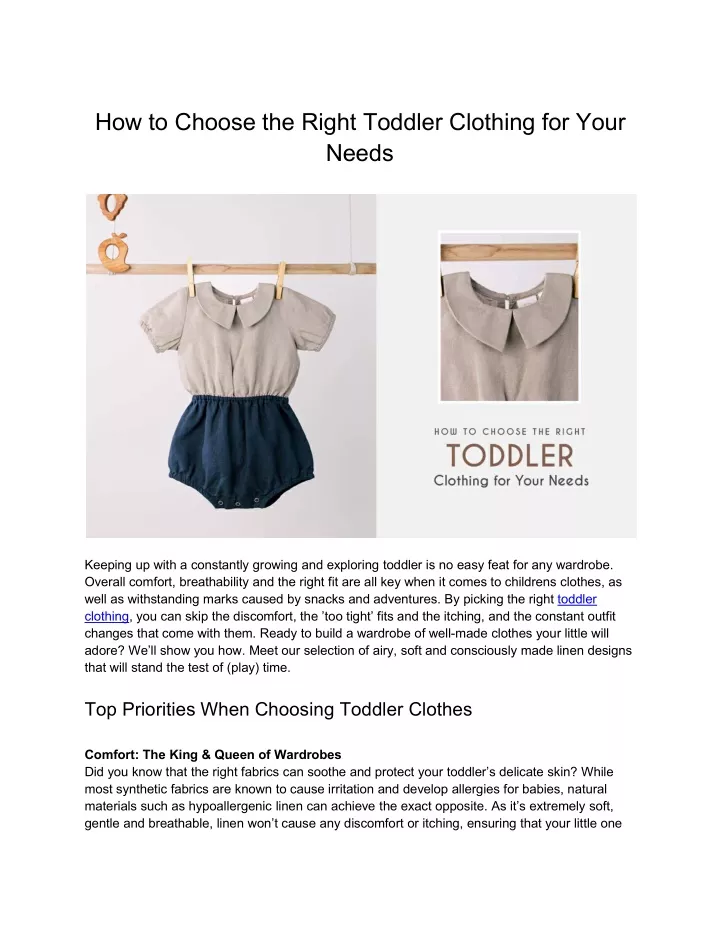 how to choose the right toddler clothing for your