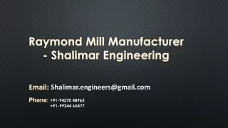 raymond mill manufacturer shalimar engineering