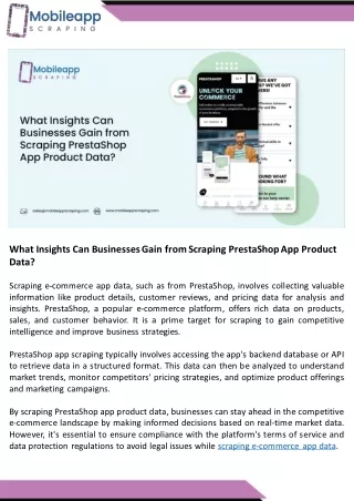 What Insights Can Businesses Gain from Scraping PrestaShop App Product Data