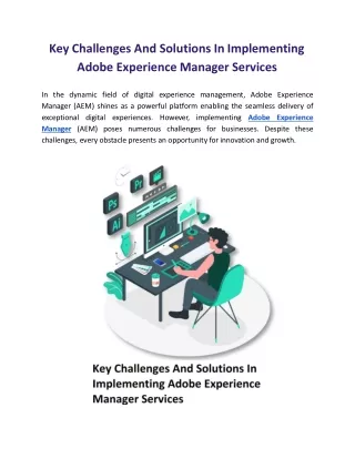 Key Challenges And Solutions In Implementing Adobe Experience Manager Services