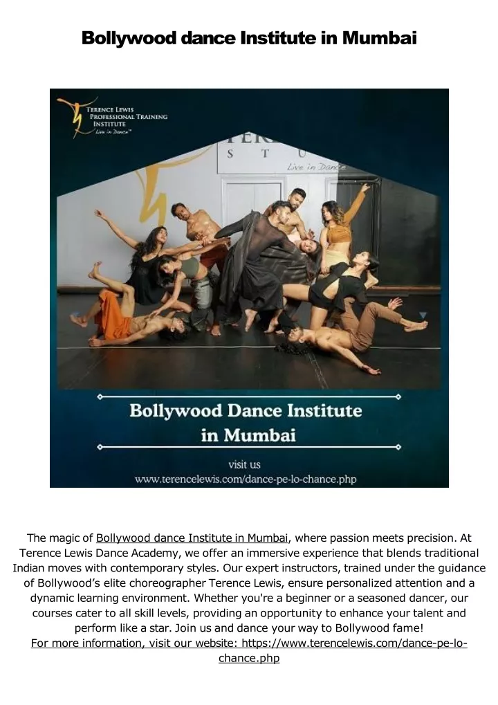 bollywood dance institute in mumbai