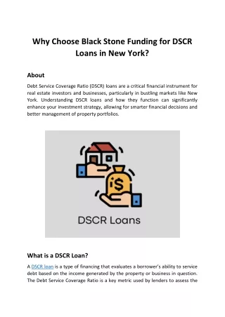 Why Choose Black Stone Funding for DSCR Loans in New York