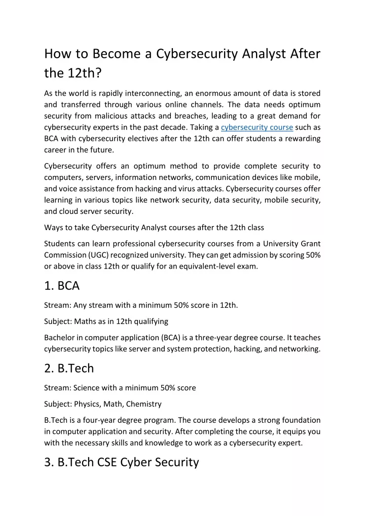 how to become a cybersecurity analyst after