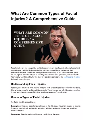 what are common types of facial injuries