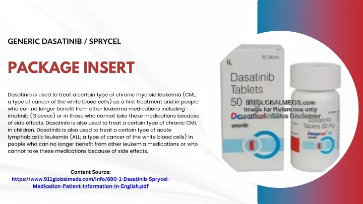 generic dasatinib sprycel