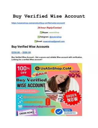 Best Place To Buy Verified Wise Account