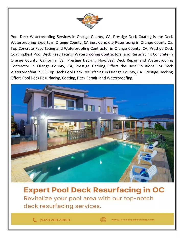 pool deck waterproofing services in orange county